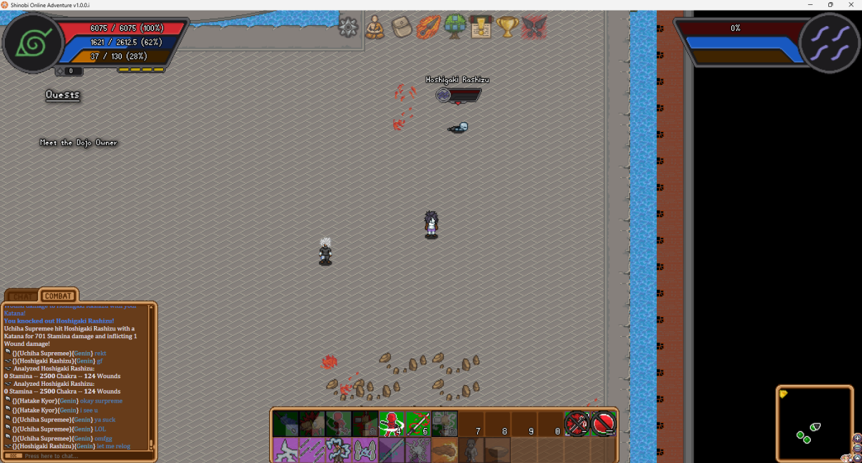 Ninjas fighting in Shinobi Online Adventure